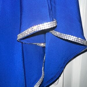 MSK Blue Pantsuit with Silver Accents